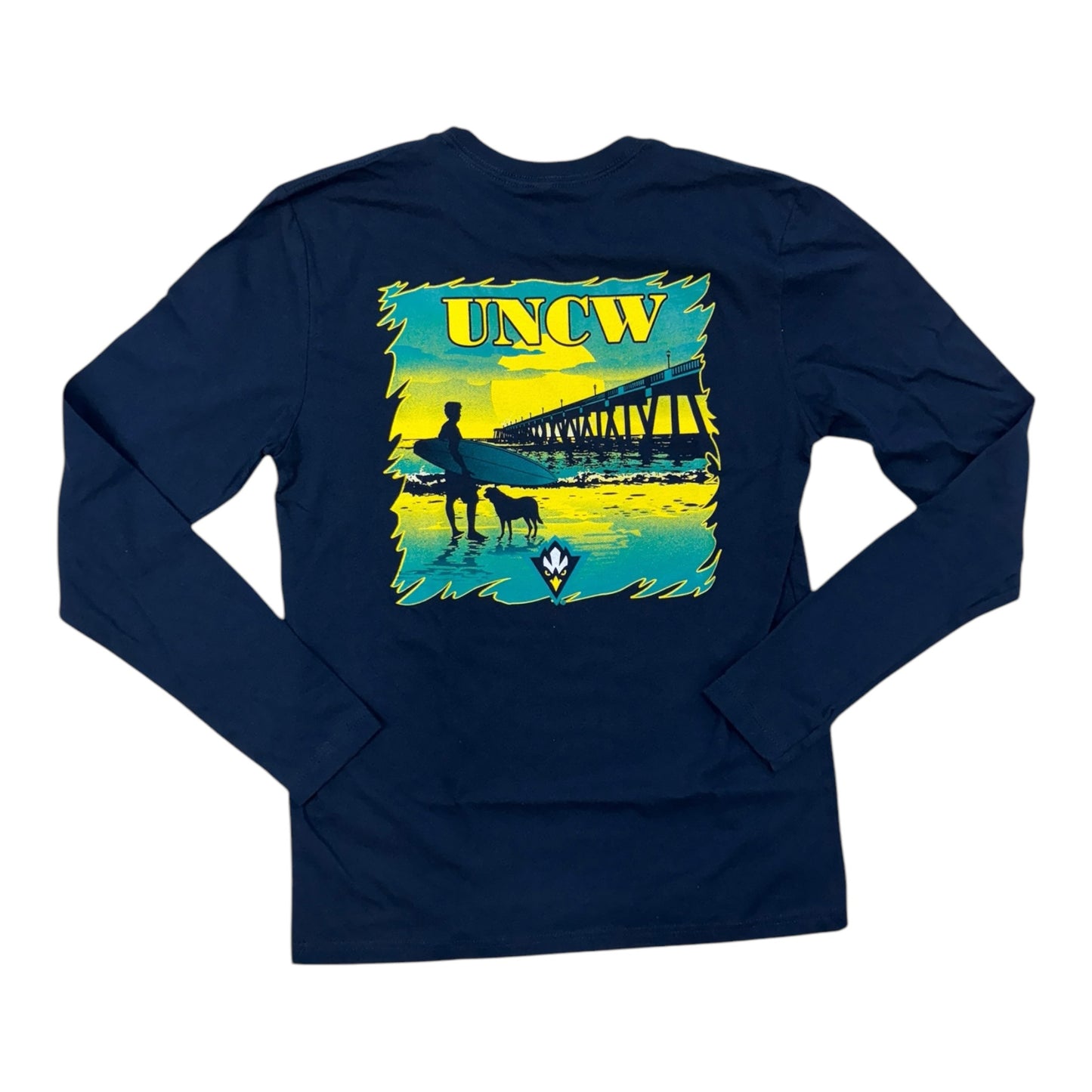 UNCW Seahawks Pier Dog Unc Wilmington - Long Sleeve Shirt - Navy