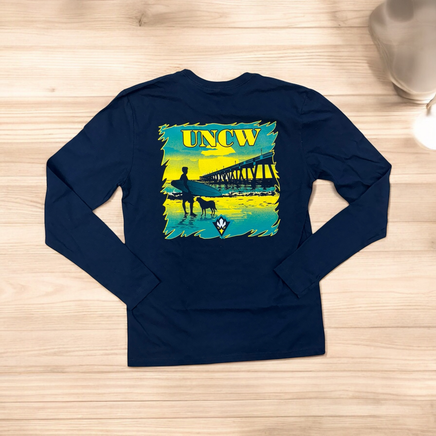 UNCW Seahawks Pier Dog Unc Wilmington - Long Sleeve Shirt - Navy