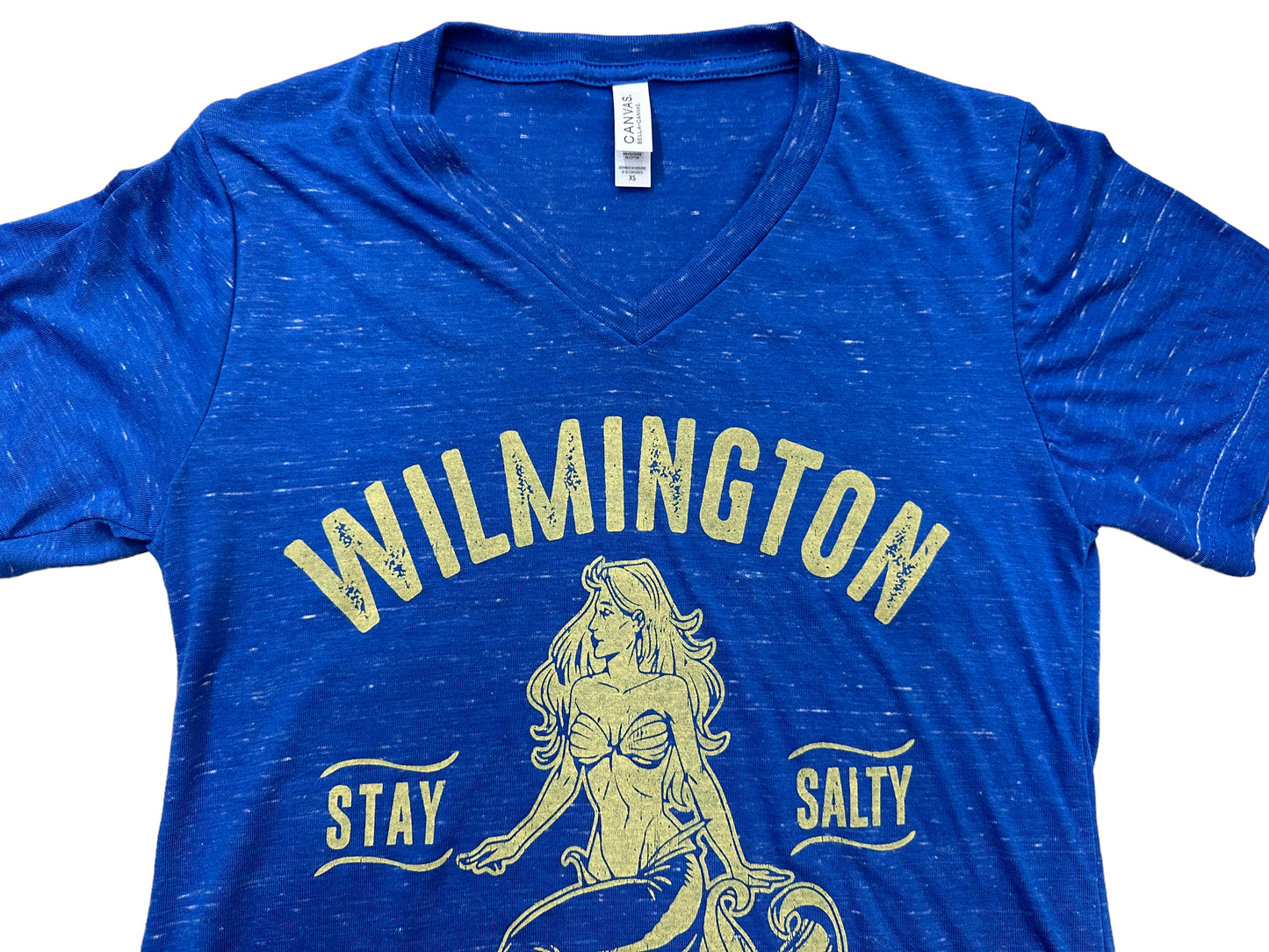 Salty Mermaid - V-Neck T Shirt - Royal blue Marble