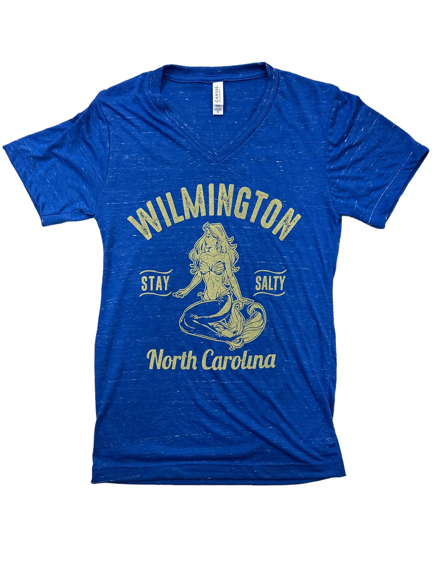 Salty Mermaid - V-Neck T Shirt - Royal blue Marble