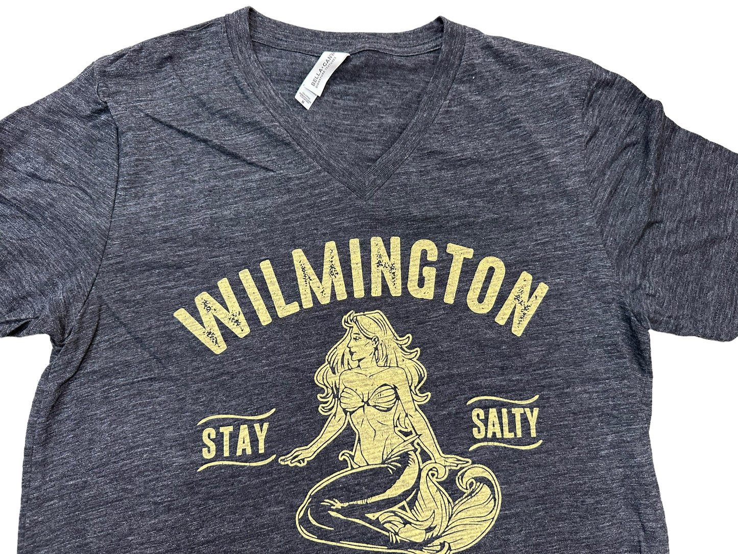 Salty Mermaid - V-Neck T Shirt - Charcoal