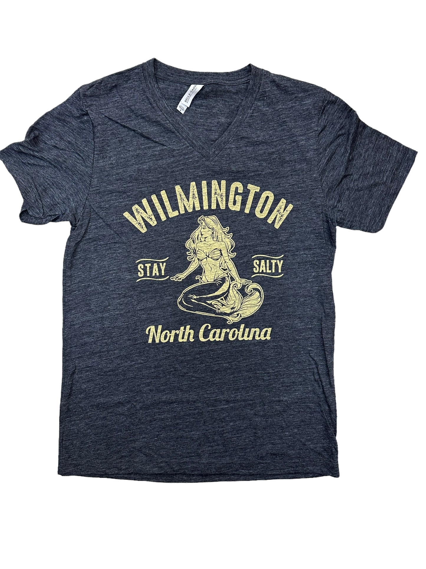 Salty Mermaid - V-Neck T Shirt - Charcoal