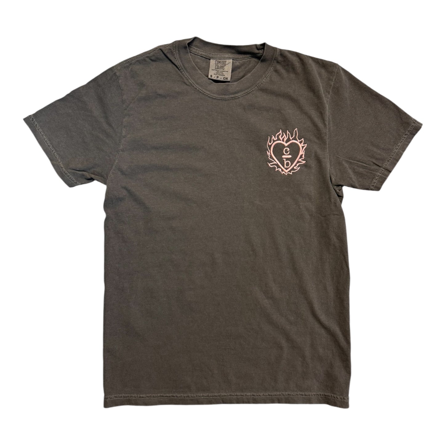 Flame Heart One Tree Hill - Embroidered T-Shirt - Pepper