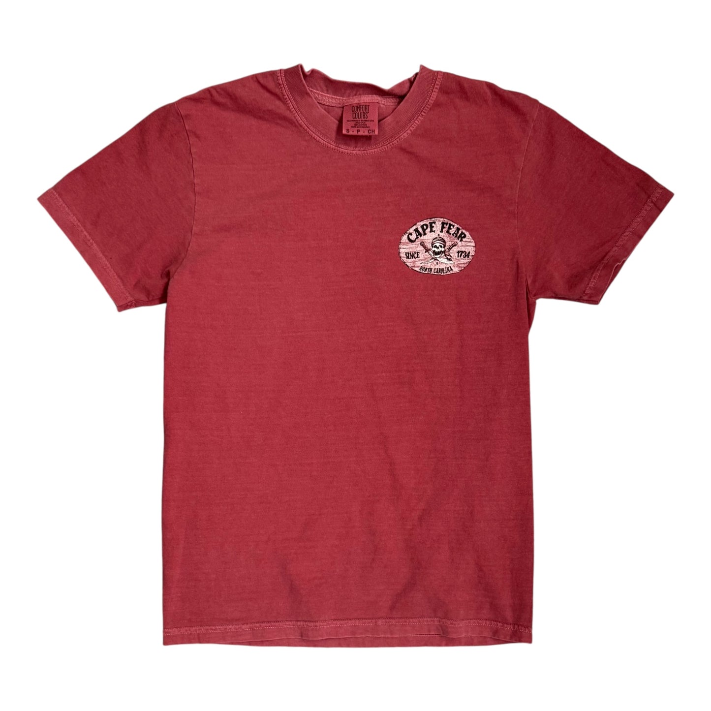 Cape Fear Skull North Carolina - T Shirt - Comfort Color - Brick