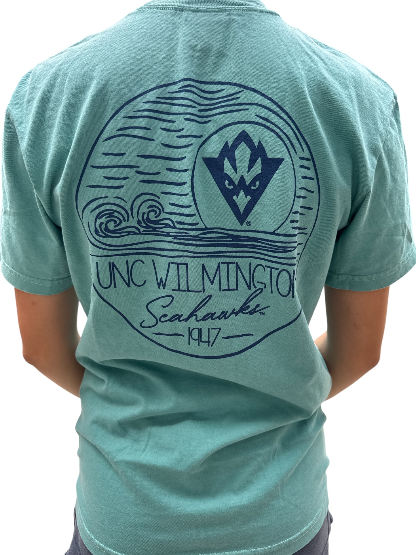 UNCW WAVE SCRIPTURE – POCKET TSHIRT – SEAFOAM
