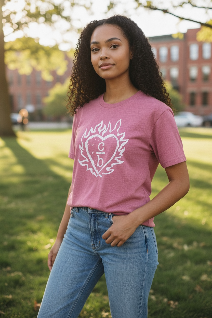 ONE TREE HILL Flame Heart Clothes Over Bros- T Shirt – Indigo