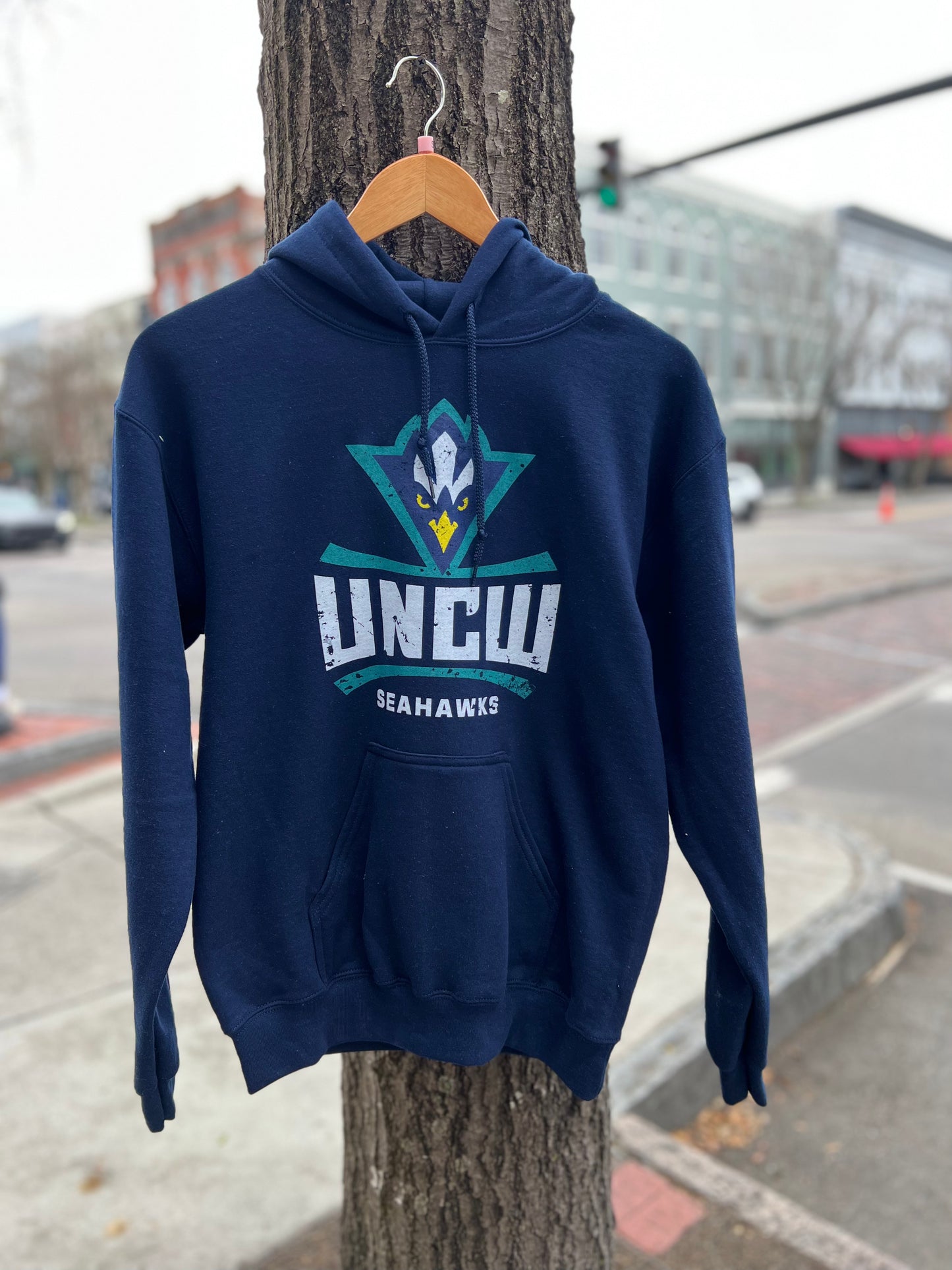 UNCW Seahawks Full logo - Hoodie - Navy