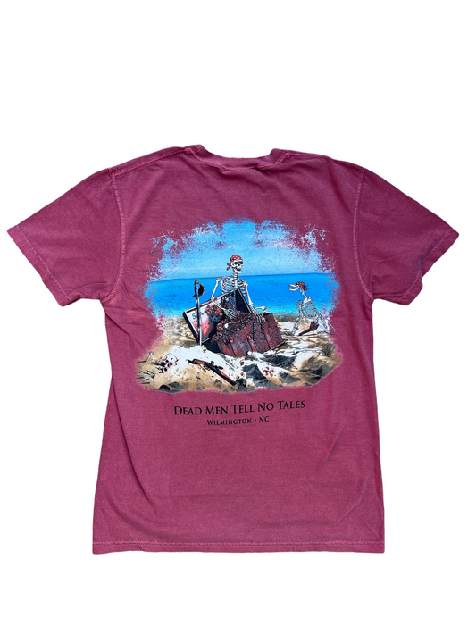 Dead Men Tell No Tales  - Sea Dog T Shirt - Brick