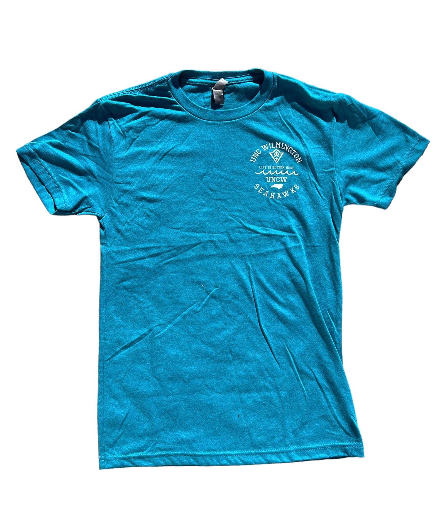 Unc Wilmington Life is Better Seahawks – T Shirt – Heather Teal
