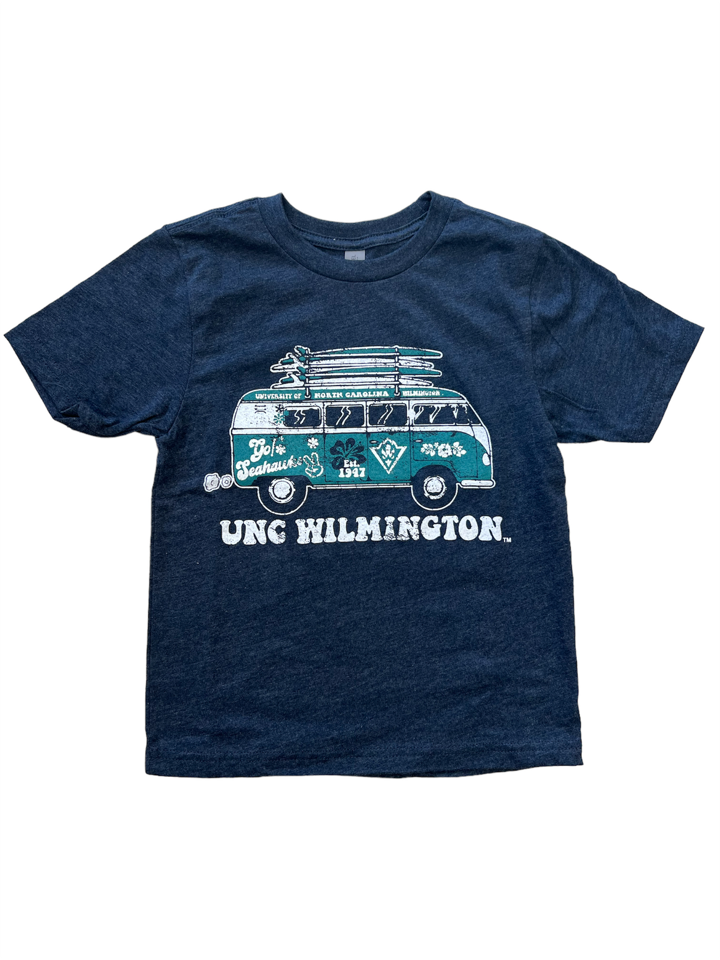Uncw Bus Youth - T Shirt - Heather Navy