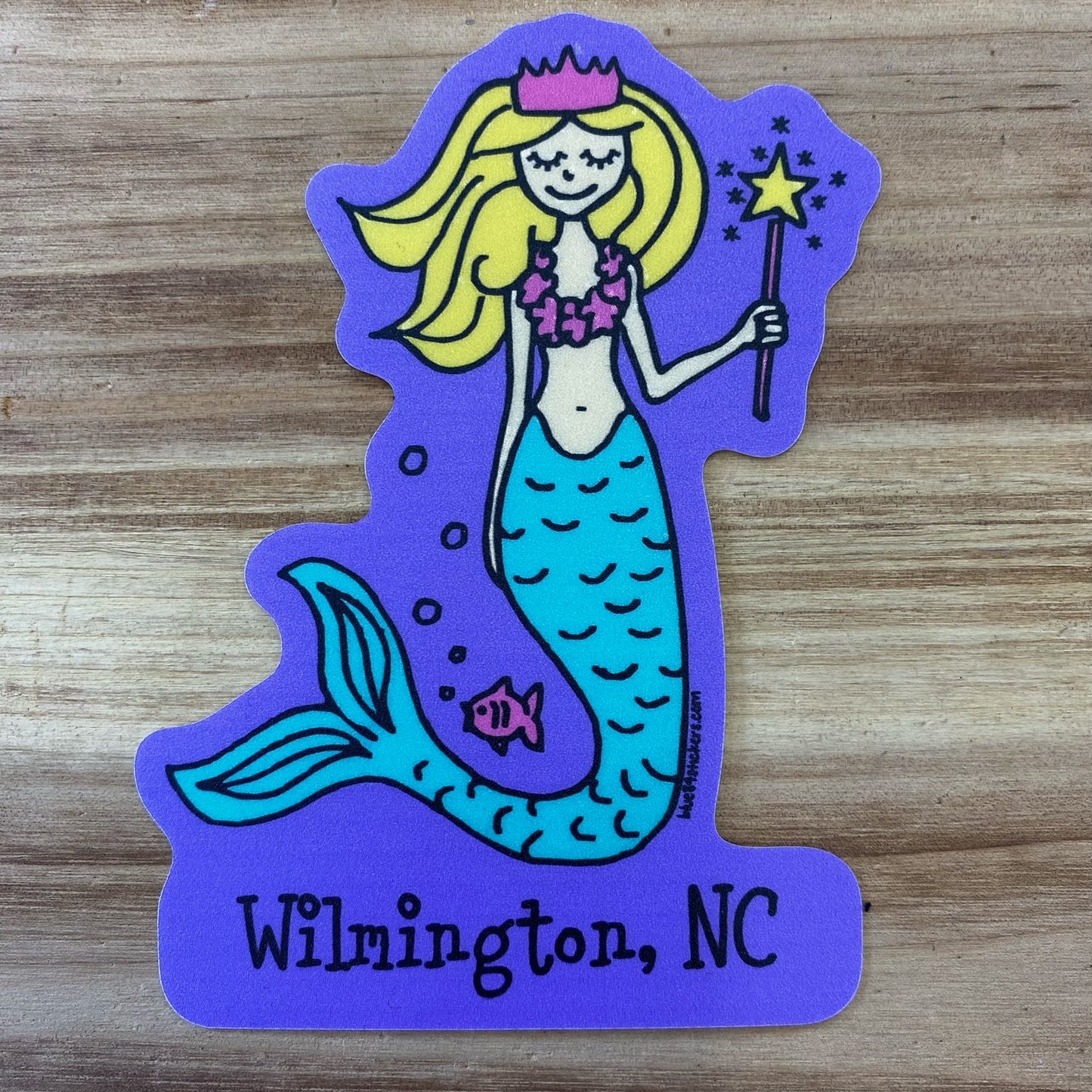 MERMAID WILMINGTON , NC – BIG STICKER ( 3″ X 4 ″ ROUGHLY )
