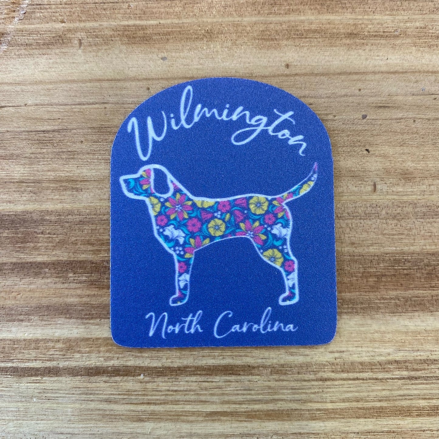 FLOWER DOG PATTERN WILMINGTON , NC – STICKER ( 2″ X 2″ ROUGHLY )