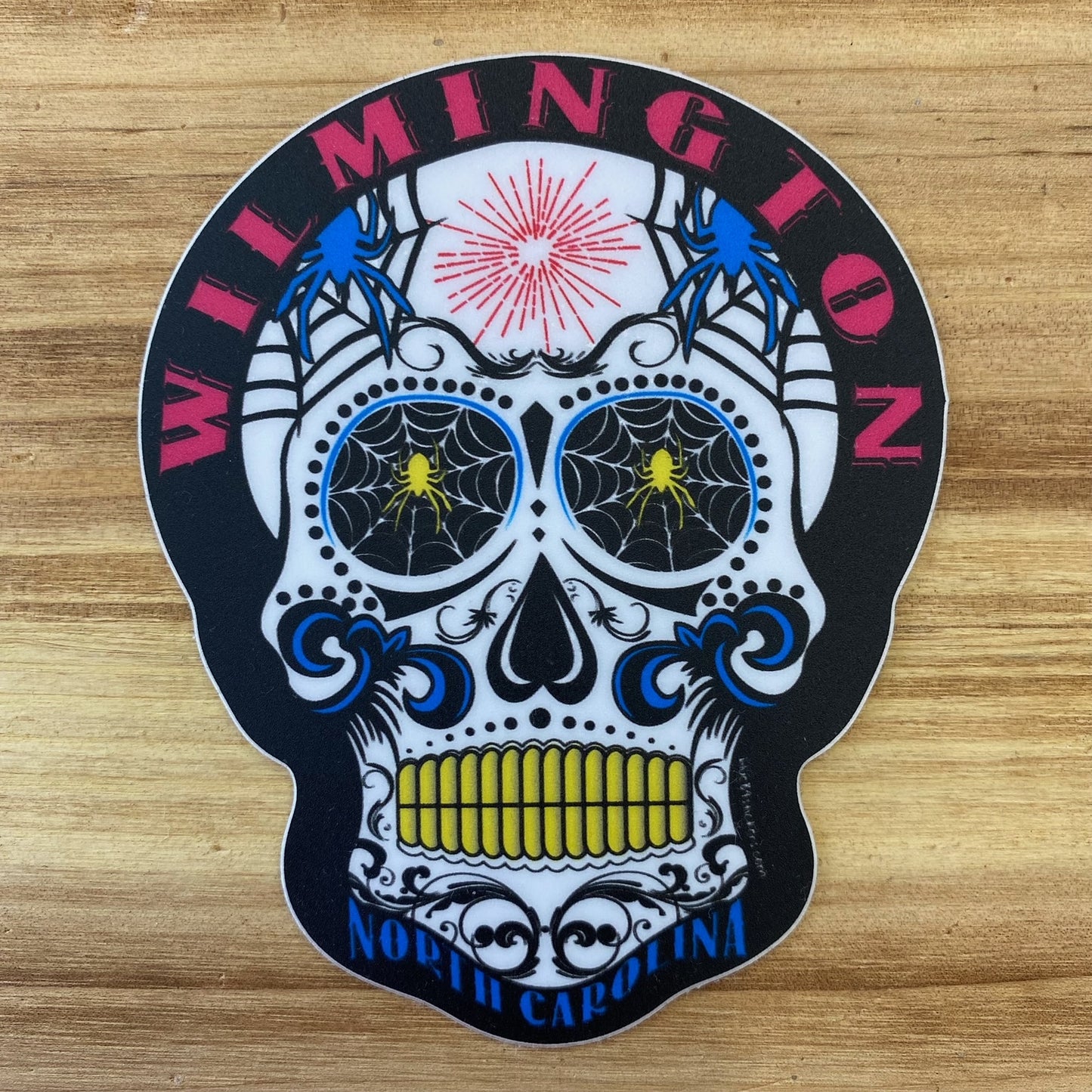 SKULL WILMINGTON , NC – BIG STICKER ( 3″ X 4 ″ ROUGHLY )