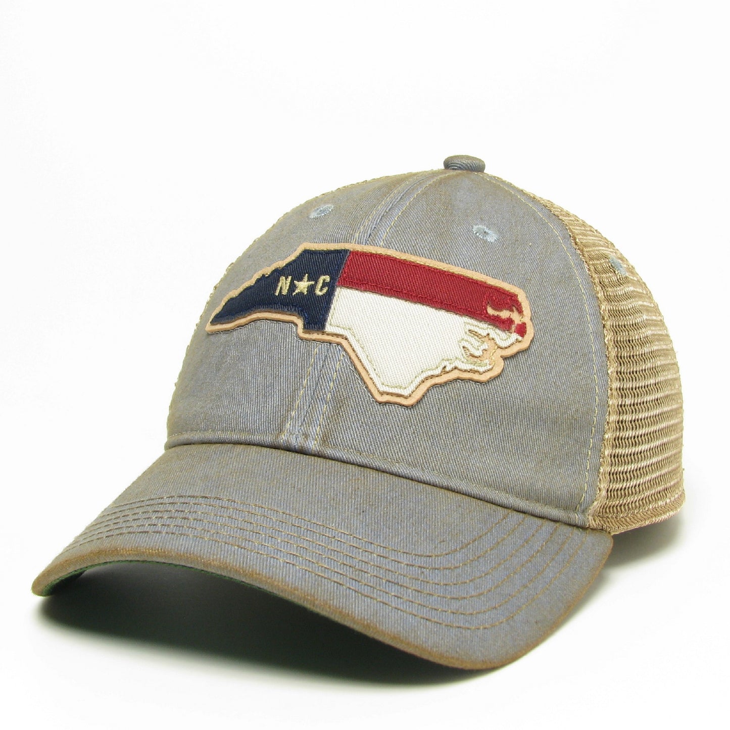 NC State Outline Patch -Trucker Hat – Light Blue