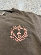 Flame Heart One Tree Hill - Embroidered T-Shirt - Pepper