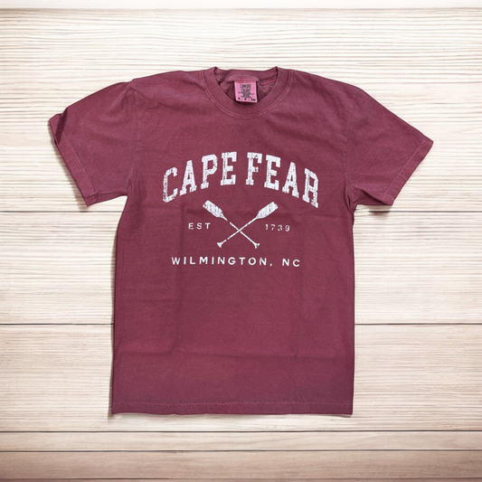 Cape Fear Oars North Carolina - T Shirt - Comfort Color - Brick