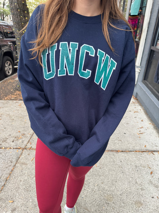 UNCW Seahawks Block Sweatshirt - Navy