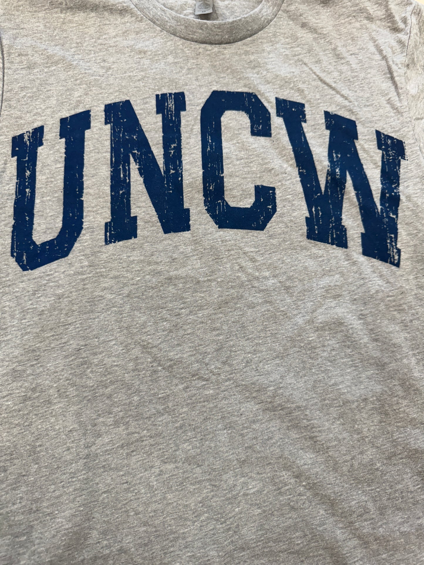 Uncw Seahawks Arch Basic T Shirt - Heather Grey