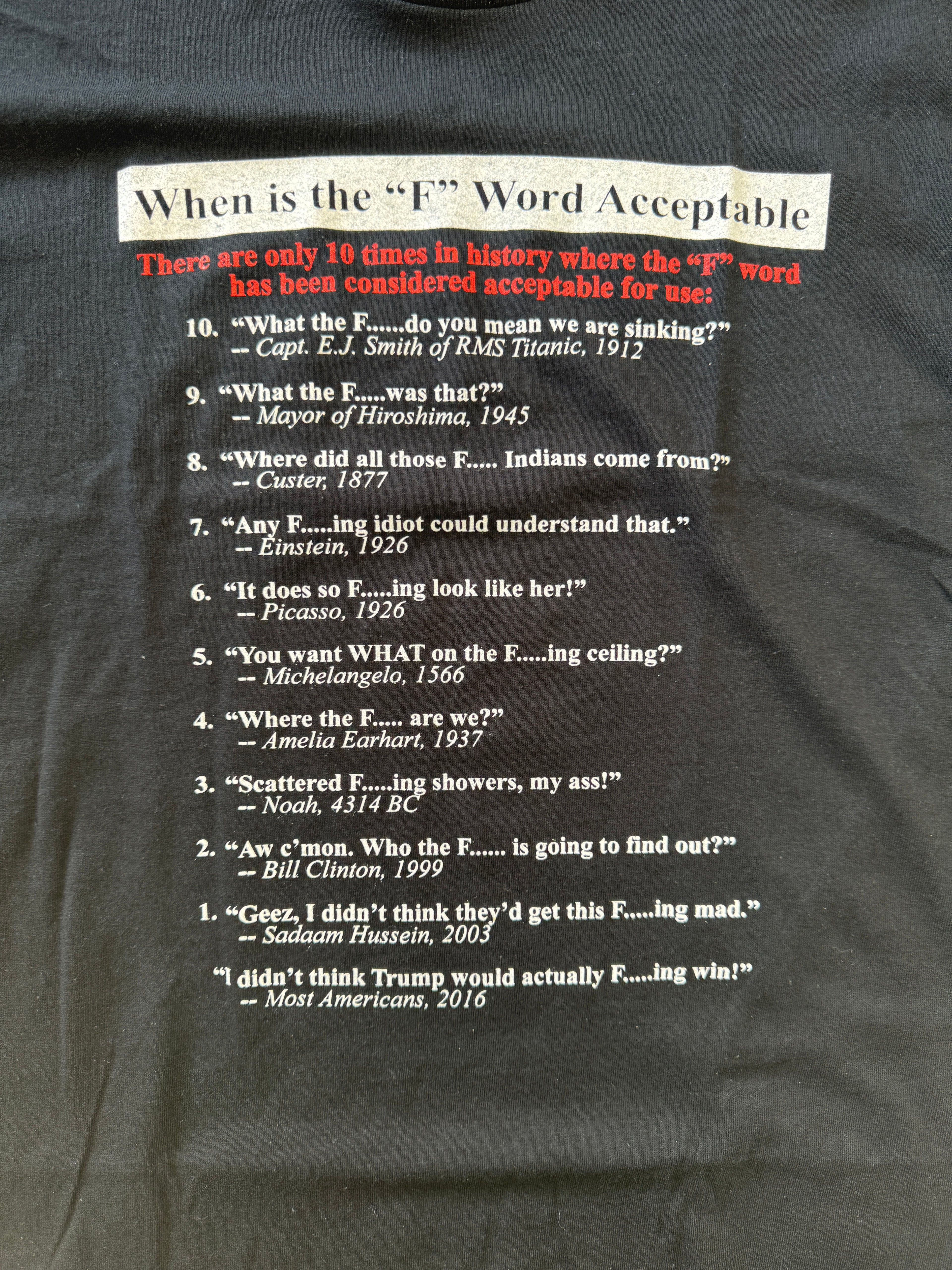 When The F Word is Acceptable - T Shirt - Black