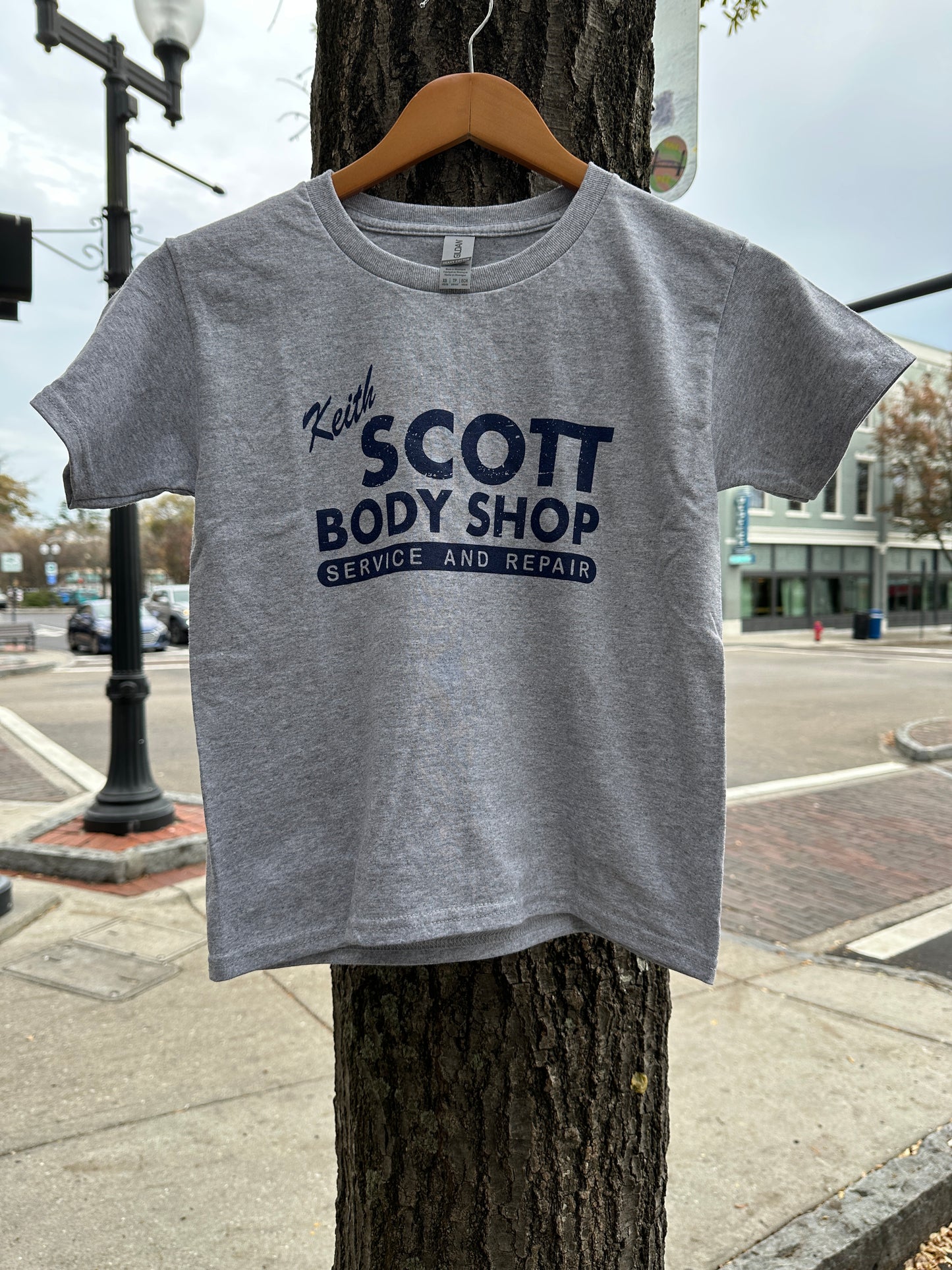 Keith Scott Body Shop – YOUTH  T Shirt –  Sport Grey