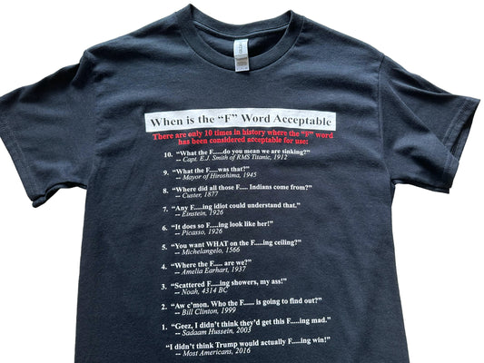 When The F Word is Acceptable - T Shirt - Black