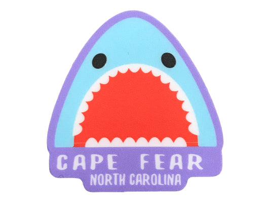Shark Cape Fear - Mini Sticker ( Roughly 2" X 2" )