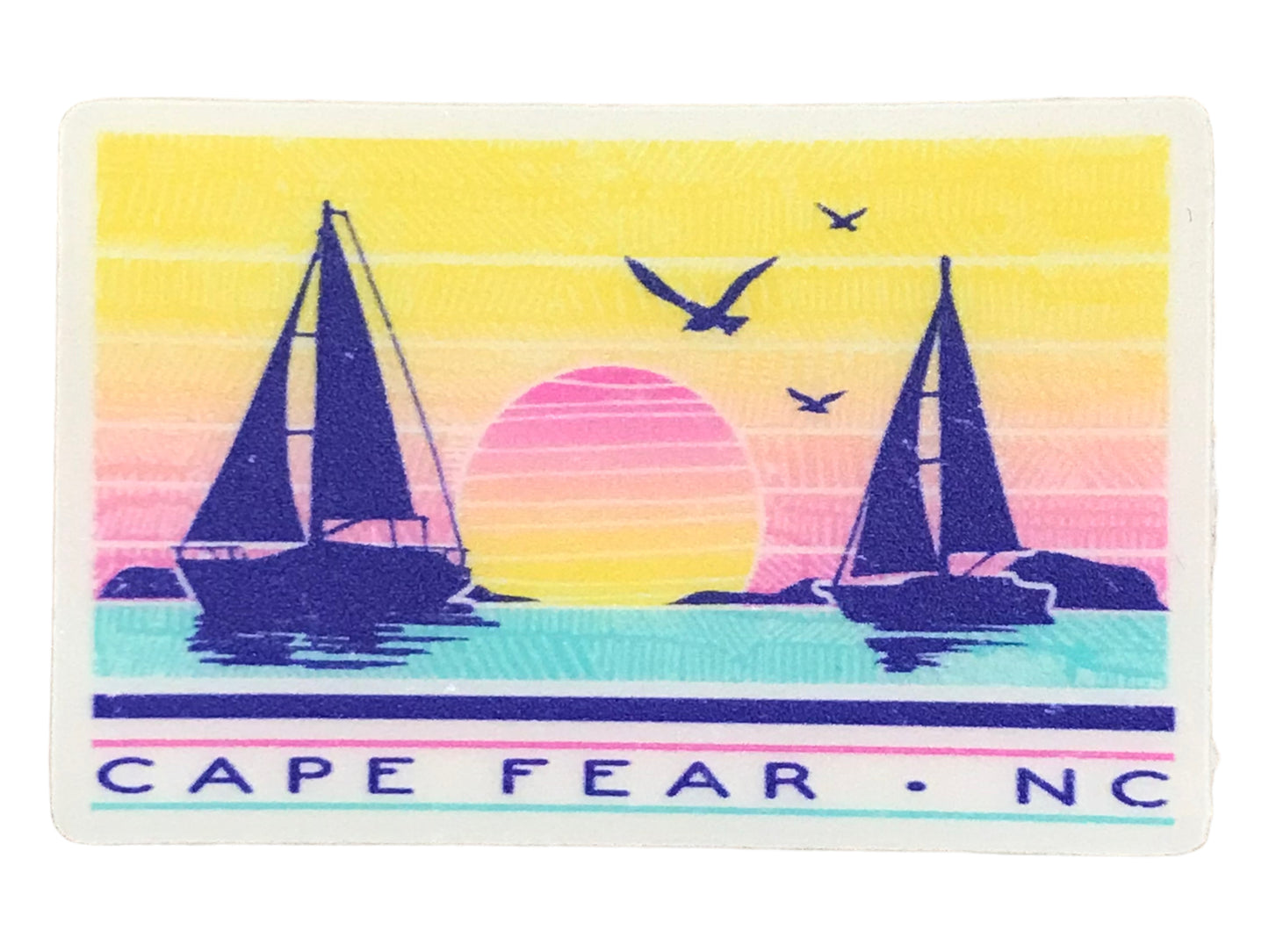 Cape Fear Sailboat - Mini Sticker ( Roughly 2" X 2" )