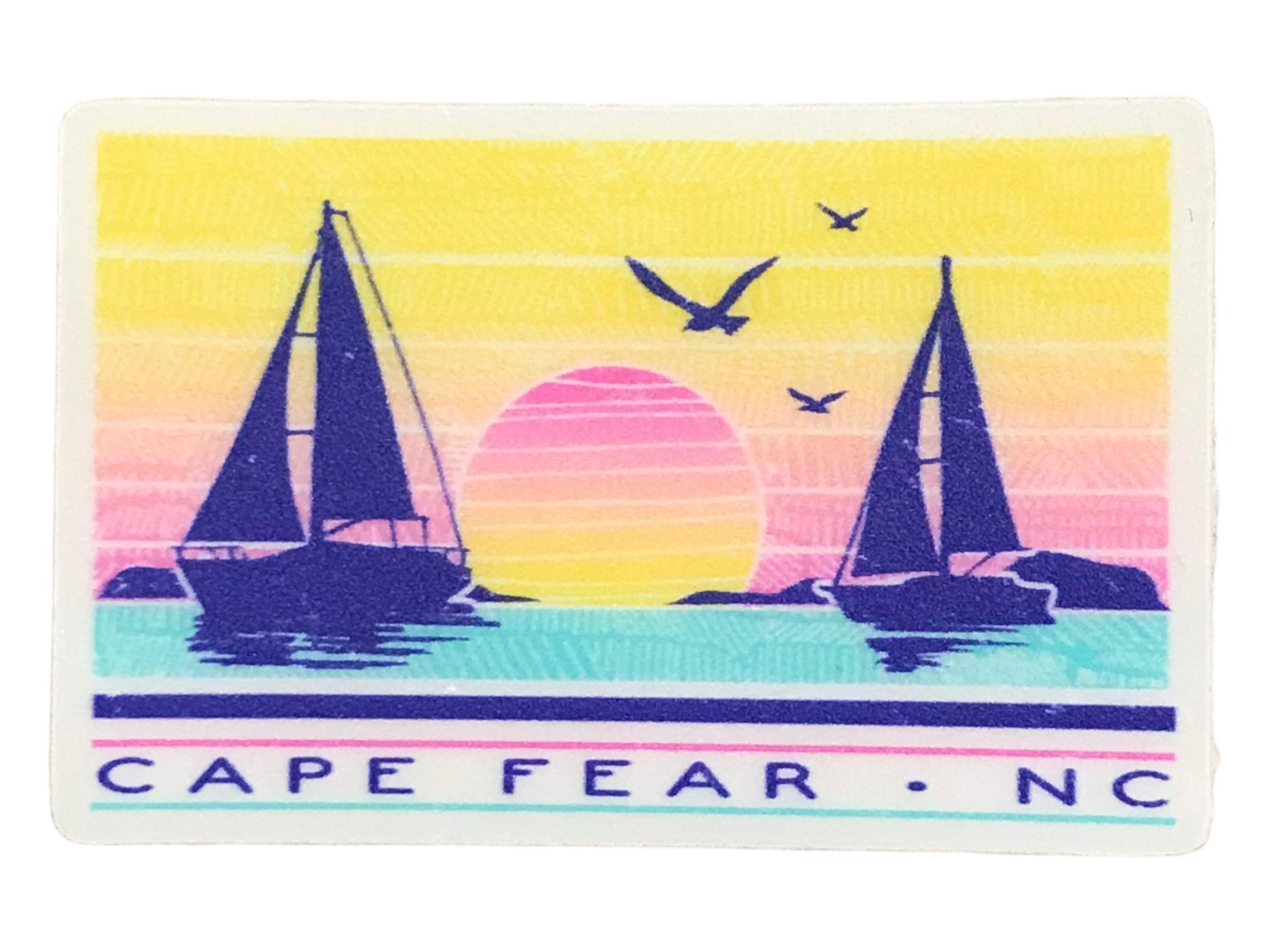 Cape Fear Sailboat - Mini Sticker ( Roughly 2" X 2" )