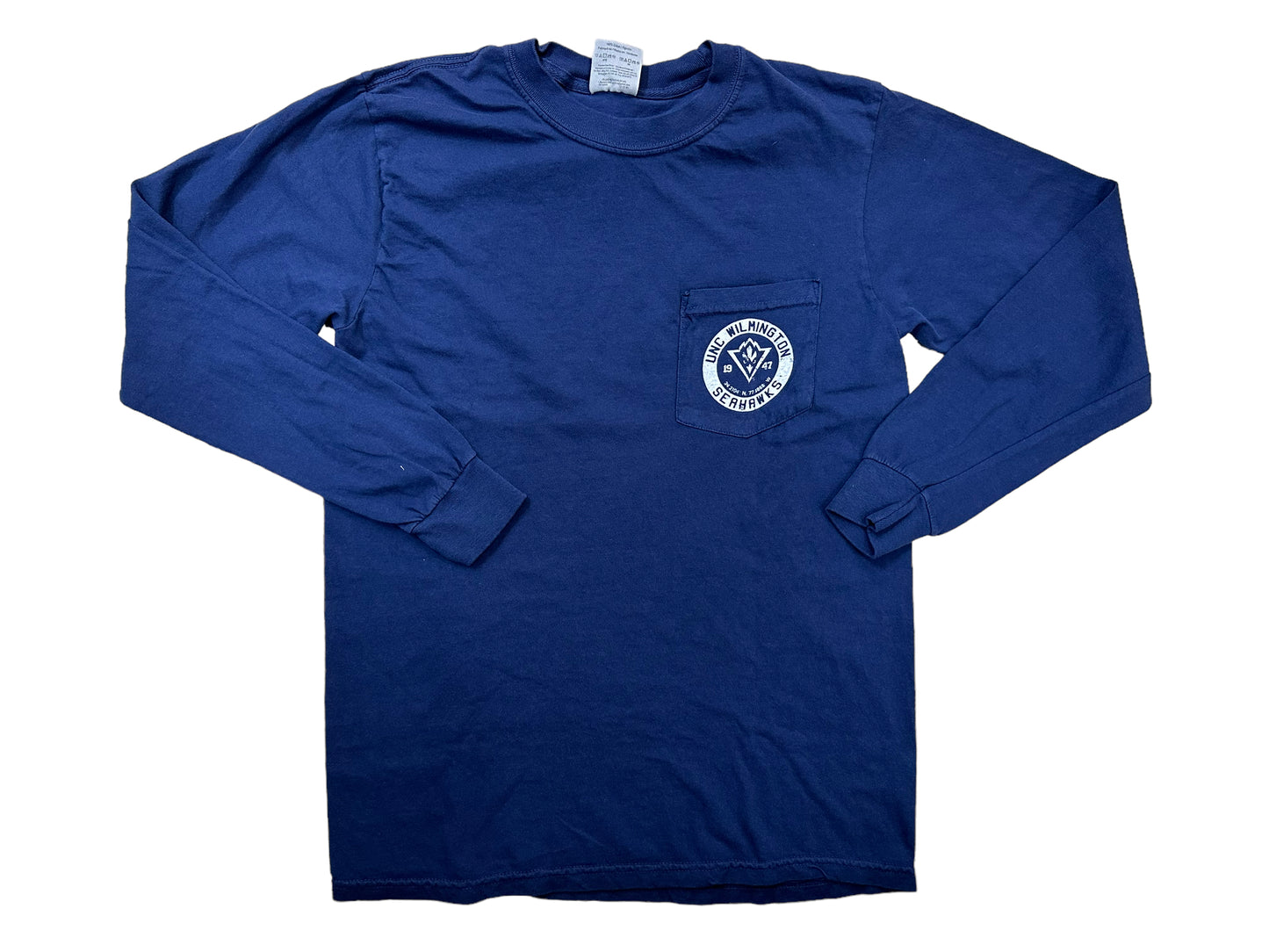 UNCW circle Pocket - Long Sleeve Shirt - Navy