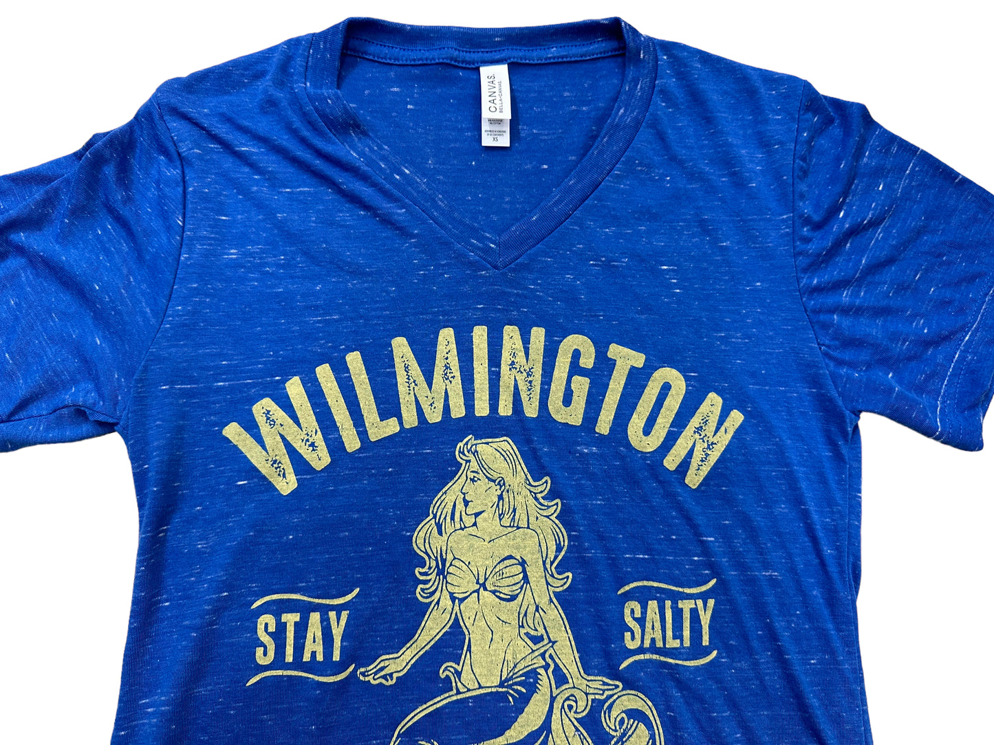 Salty Mermaid  - V-Neck T Shirt - Royal blue Marble