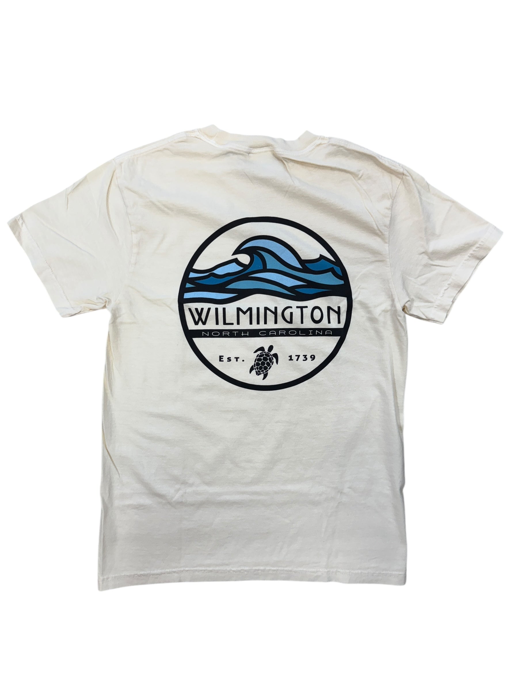 Wilmington NC Turtle Waves - T Shirt - Ivory