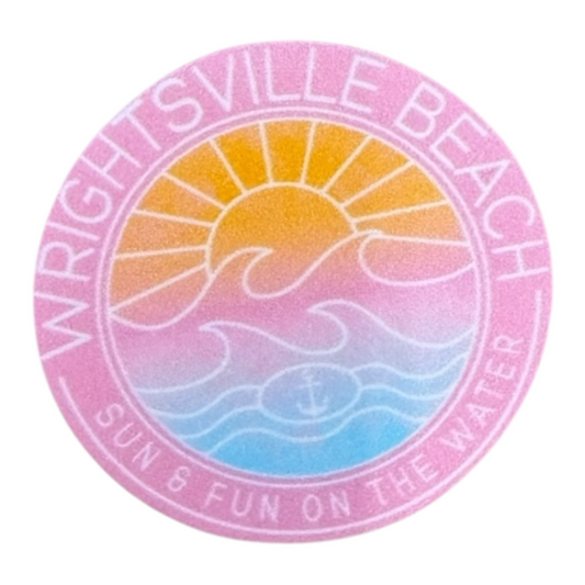 Sun Fun Wrightsville beach  , NC  – STICKER ( 2″ X 2″ ROUGHLY )