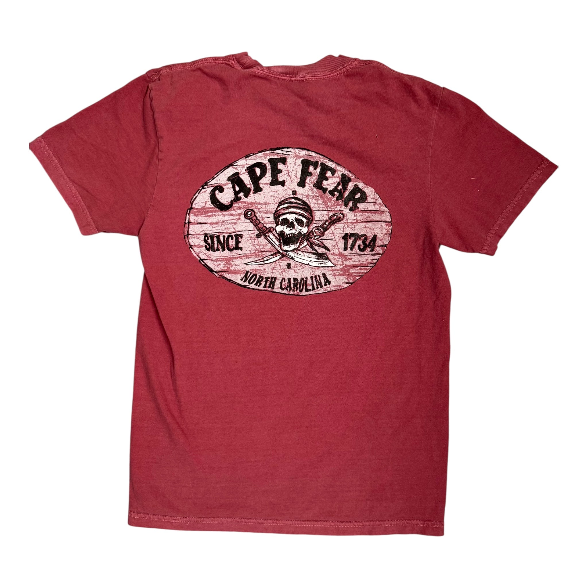 Cape Fear Skull North Carolina - T Shirt - Comfort Color - Brick