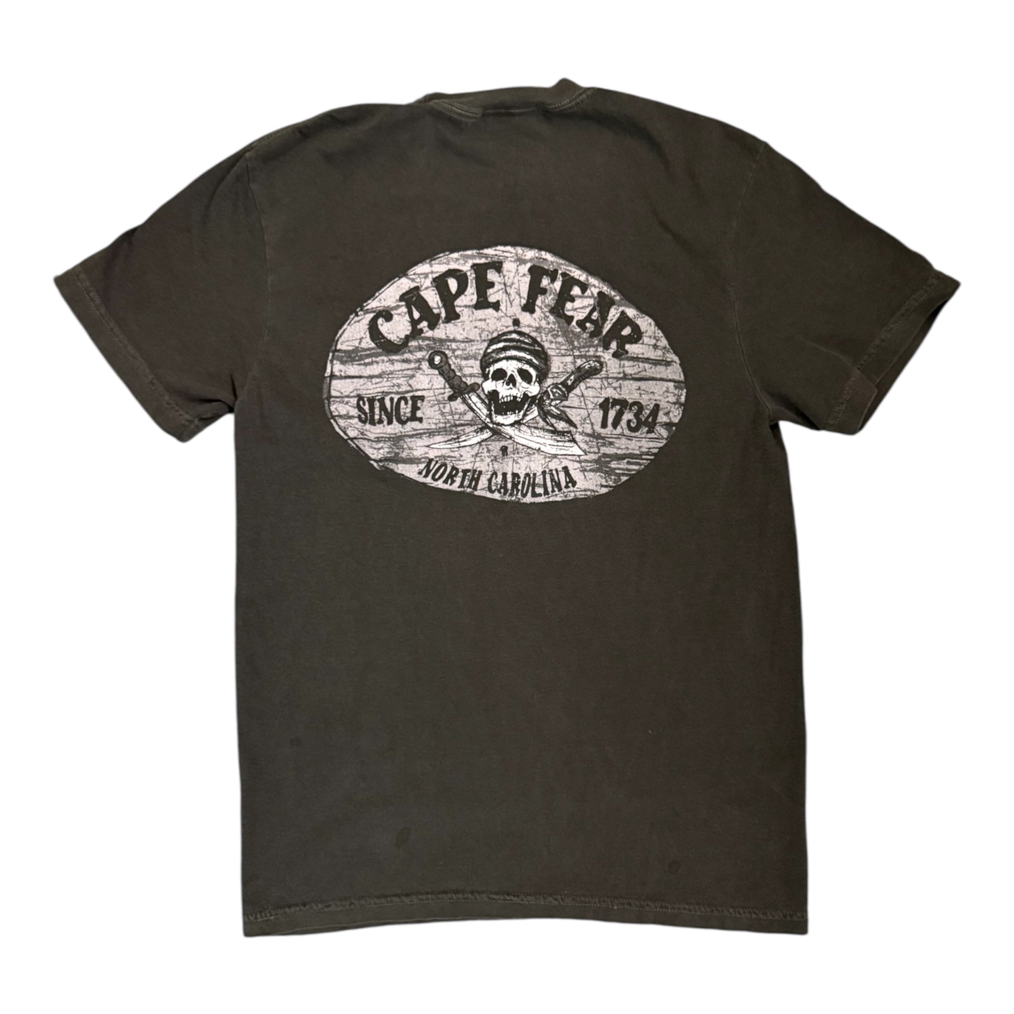 Cape Fear Skull North Carolina - T Shirt - Comfort Color - Pepper
