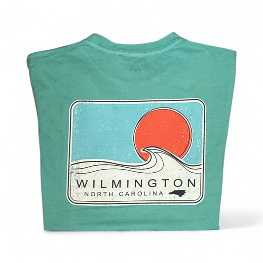 Wilmington NC Beach Wave T-shirt - Sea-foam