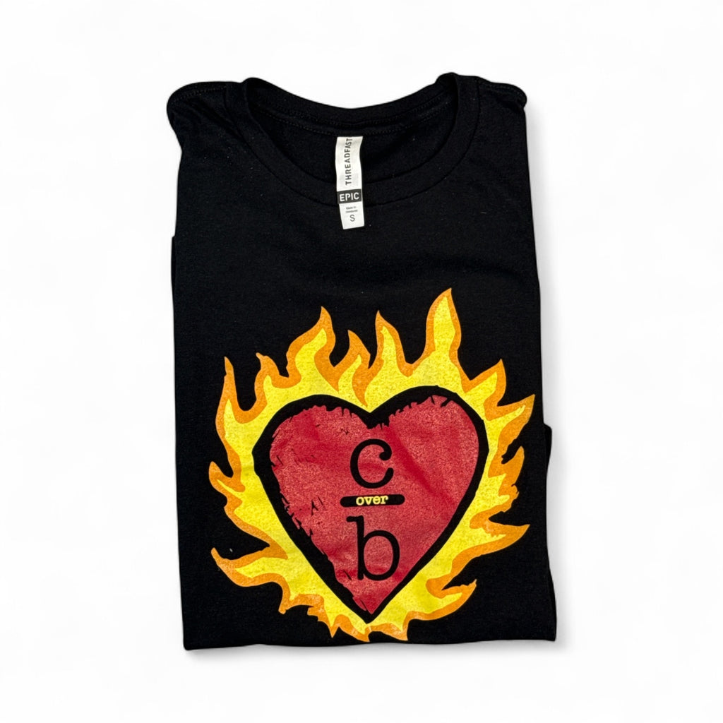 Clothes Over Bros Flame Heart - One Tree Hill - T-Shirt - Black