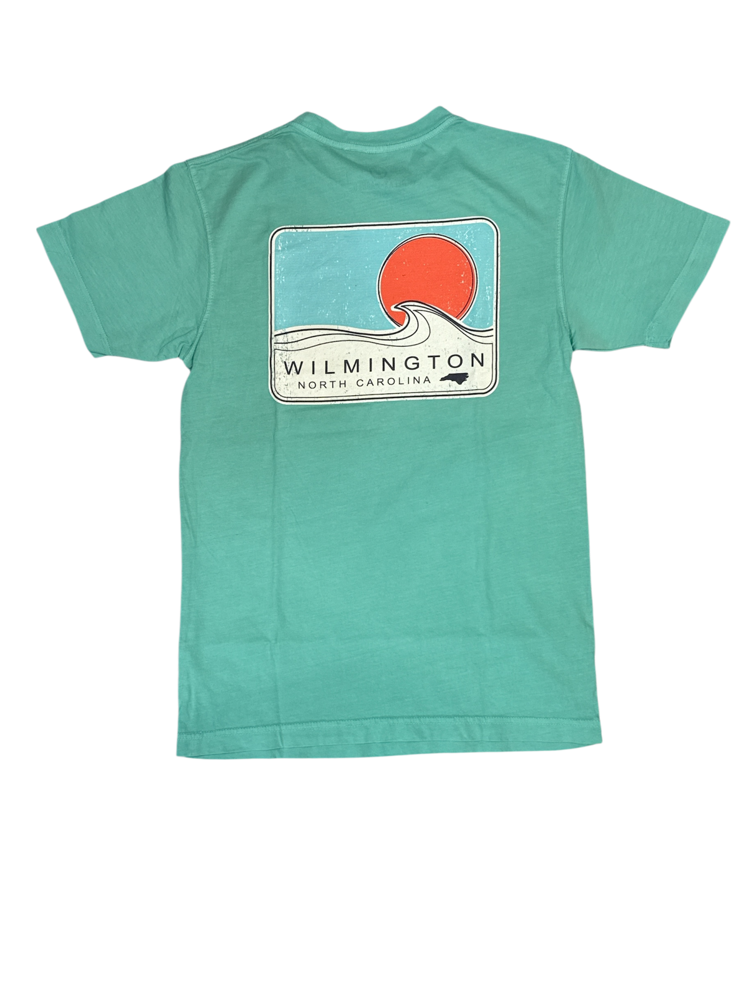 Wilmington NC Beach Wave T-shirt - Sea-foam