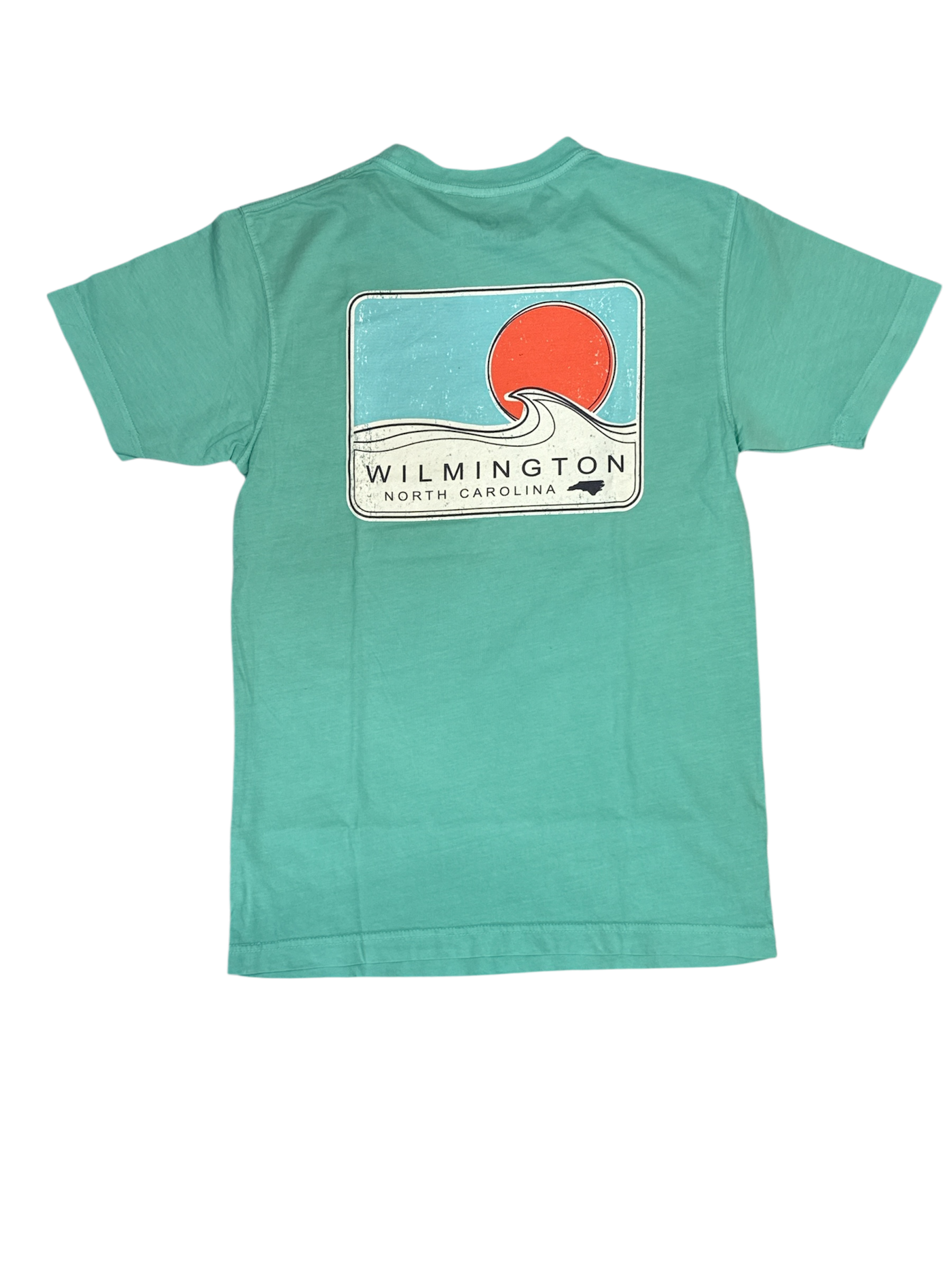 Wilmington NC Beach Wave T-shirt - Sea-foam