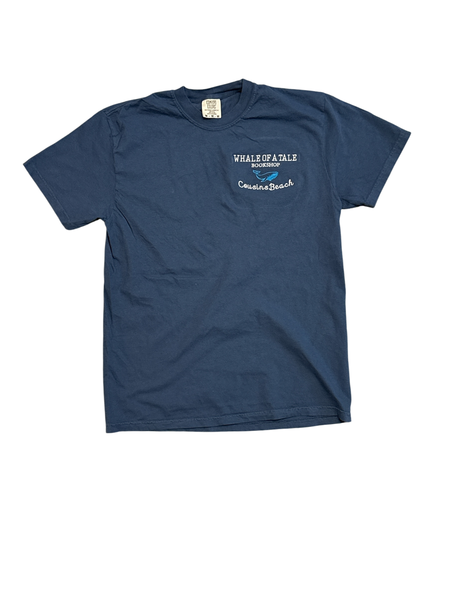 Whale of Tale Bookshop - Cousins Beach - Comfort Color T-shirt (Midnight Navy)