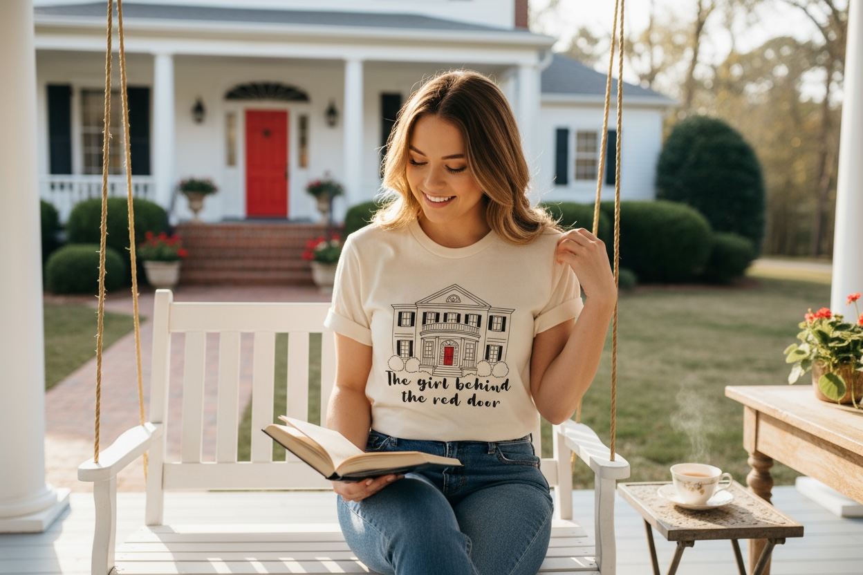 Girl Behind Red Door One Tree Hill - T Shirt - Ivory