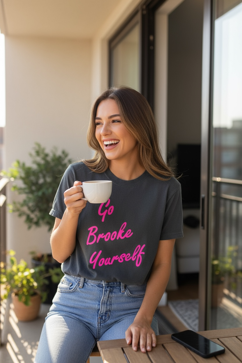 Go Brooke Yourself Script  One Tree Hill - T Shirt -Comfort Color ( Pepper )