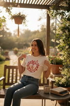 Flame Heart  Red Ink One Tree Hill - T Shirt -Comfort Color ( ivory  )