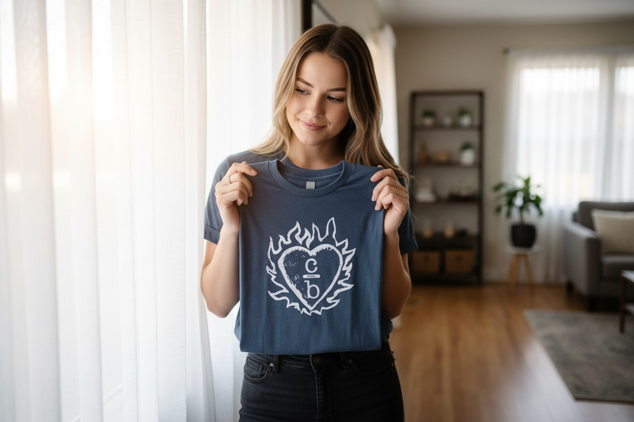 ONE TREE HILL Flame Heart Clothes Over Bros- T Shirt – Indigo