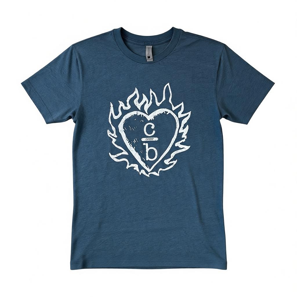ONE TREE HILL Flame Heart Clothes Over Bros- T Shirt – Indigo