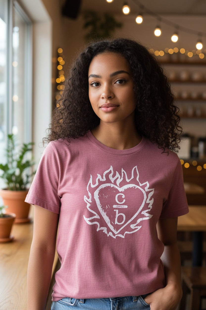 ONE TREE HILL Flame Heart Clothes Over Bros- T Shirt – Indigo