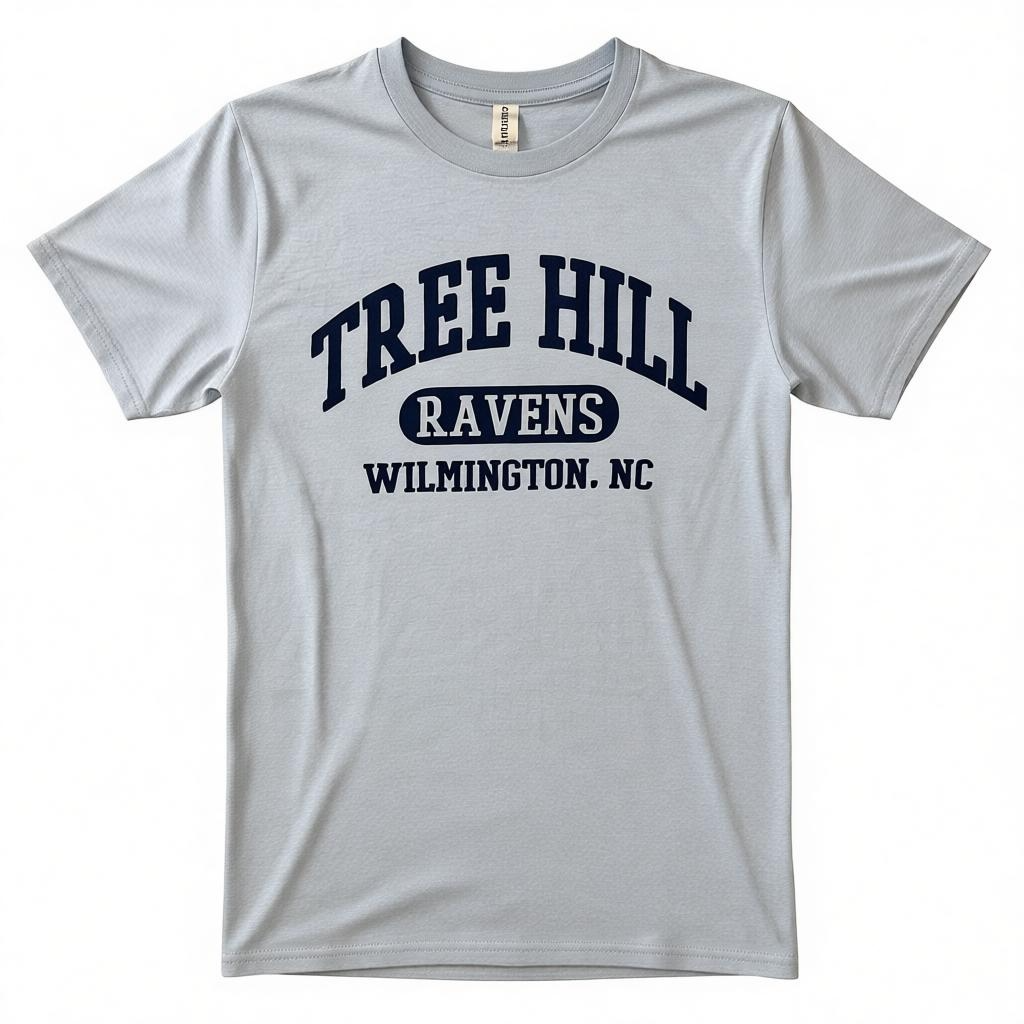 TREE HILL RAVENS 3 TIER TEXT – T SHIRT – ICE BLUE