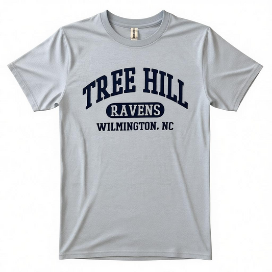TREE HILL RAVENS 3 TIER TEXT – T SHIRT – ICE BLUE