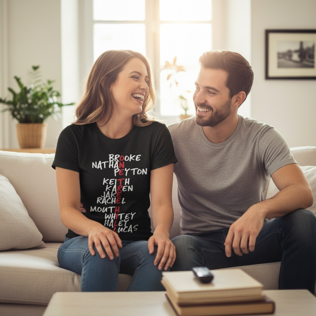 One Tree Hill Character Names - T Shirt - Black