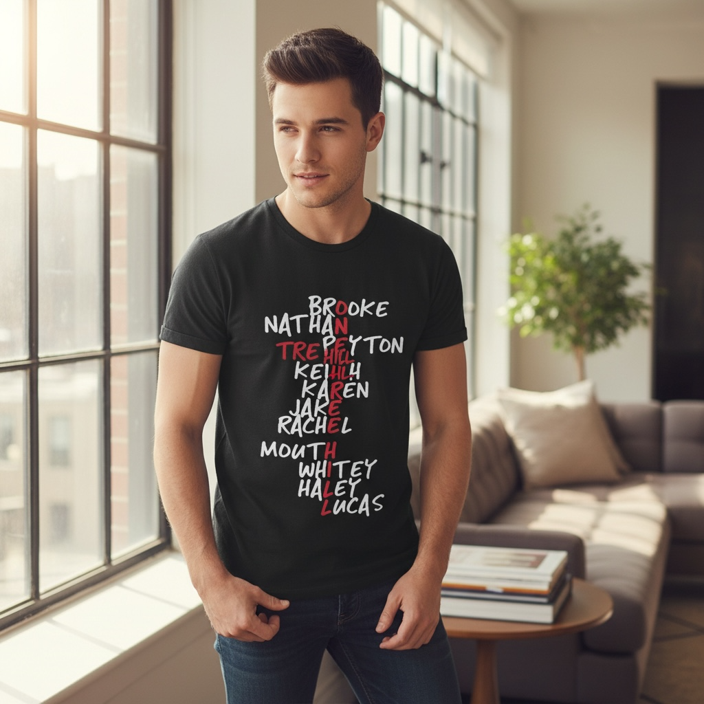 One Tree Hill Character Names - T Shirt - Black