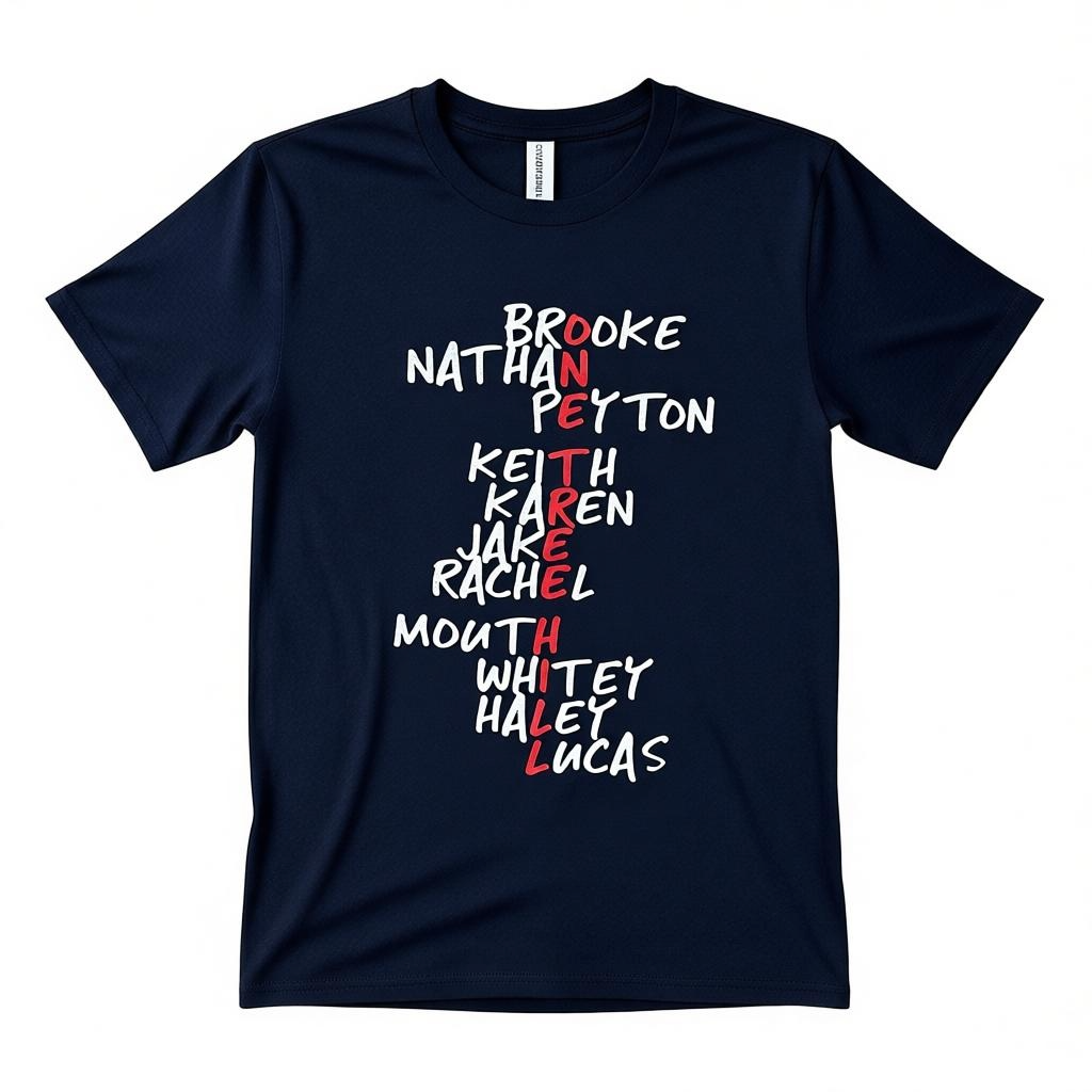 One Tree Hill Character Names - T Shirt - Black